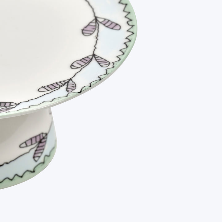 Midnight Flowers Small Cake Stand Blossom Milk