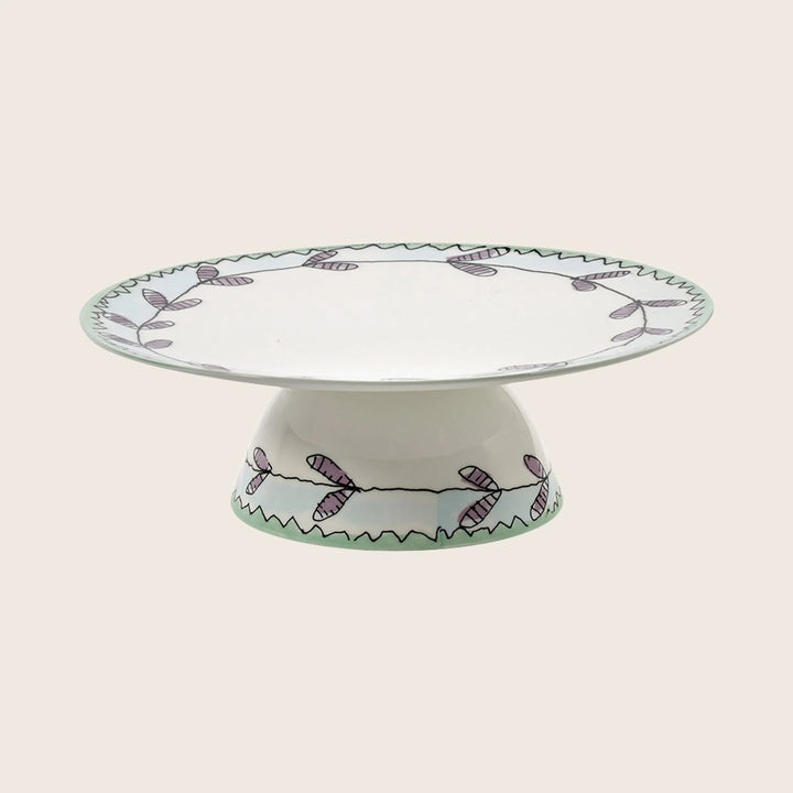 Midnight Flowers Large Cake Stand Blossom Milk