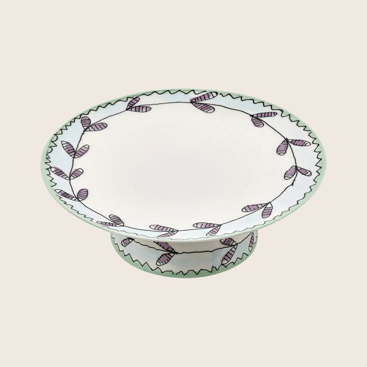 Midnight Flowers Large Cake Stand Blossom Milk