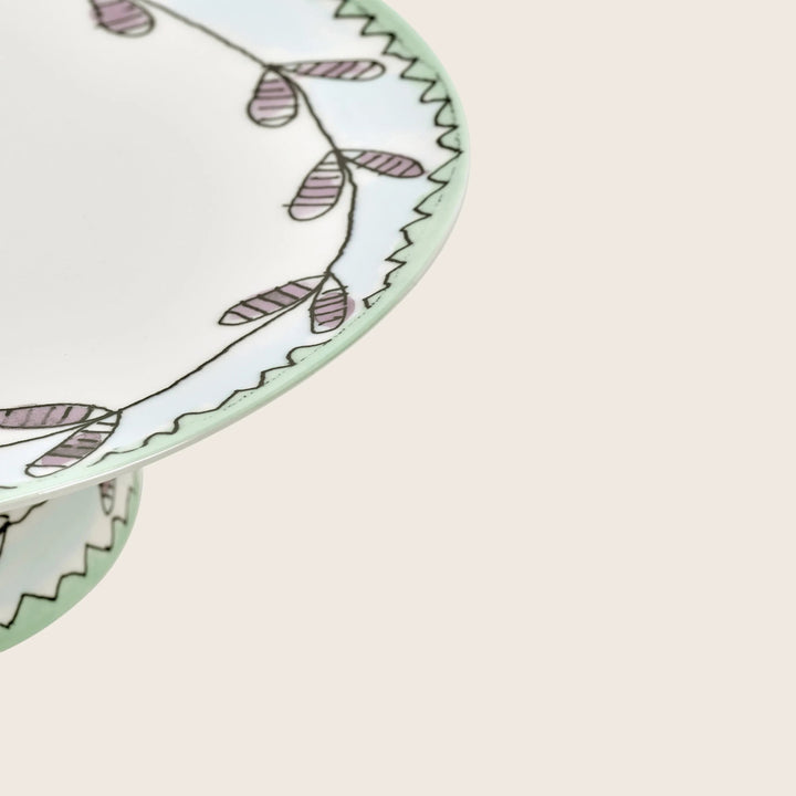 Midnight Flowers Large Cake Stand Blossom Milk