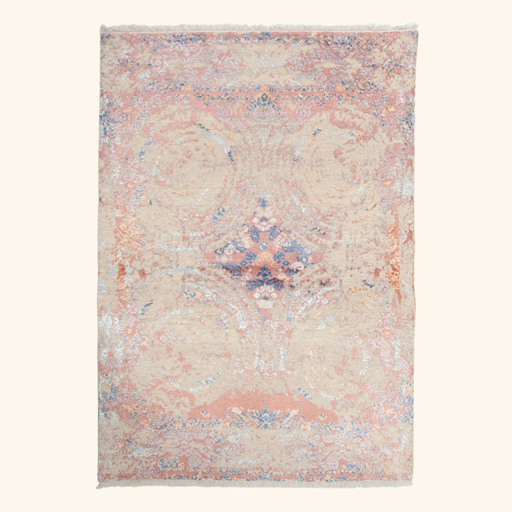 Transitional Wool Art Silk Blend Rug - 4'2" x 6'