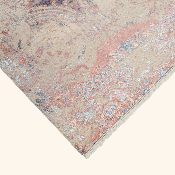 Transitional Wool Art Silk Blend Rug - 4'2" x 6'