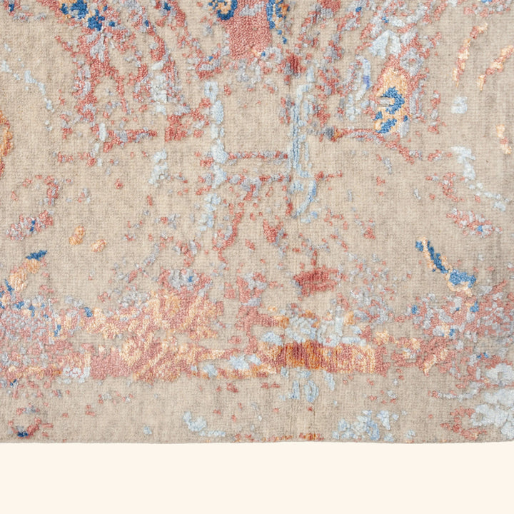 Transitional Wool Art Silk Blend Rug - 4'2" x 6'