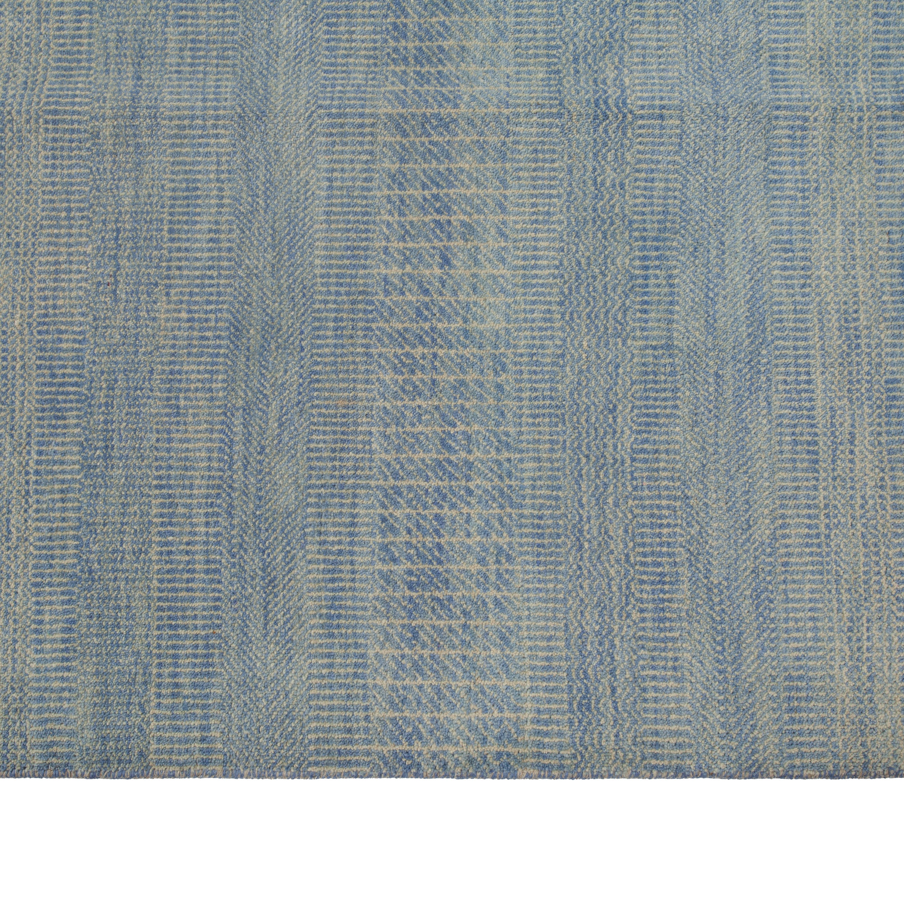Blue Transitional Wool Art Silk Blend Runner