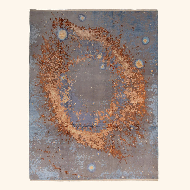 Transitional Wool Art Silk Blend Rug - 9'4" x 12'2"