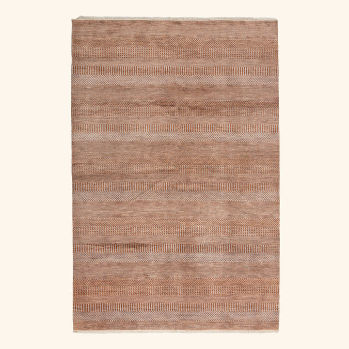 Transitional Wool Art Silk Blend Rug - 6'1" x 9'1"