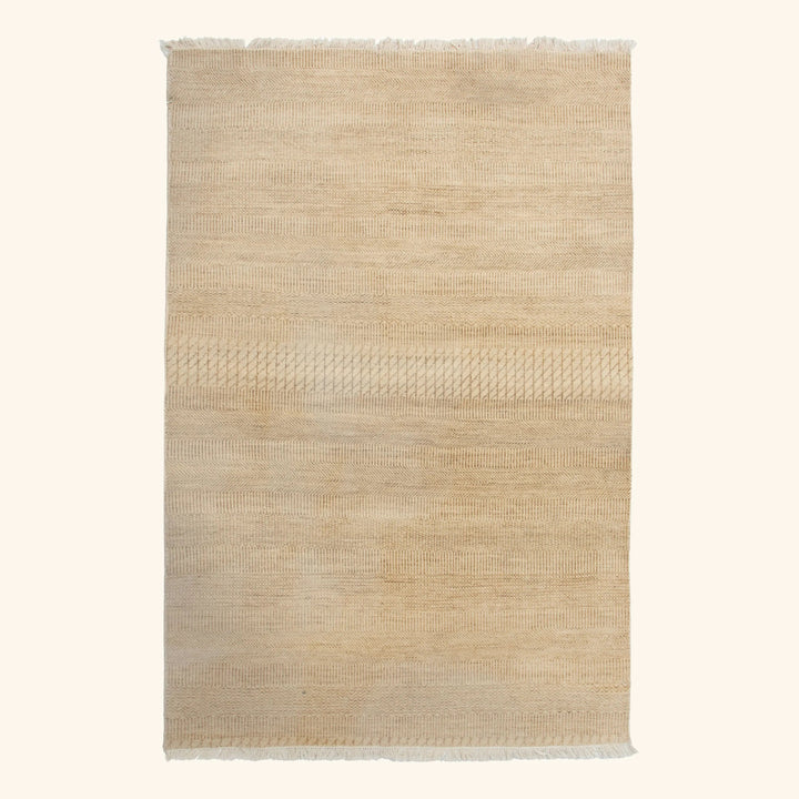 Transitional Wool Art Silk Blend Rug - 4'2" x 6'1"