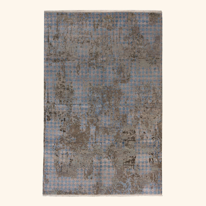 Transitional Wool Art Silk Blend Rug - 6'1" x 9'3"