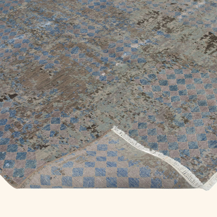 Transitional Wool Art Silk Blend Rug - 6'1" x 9'3"