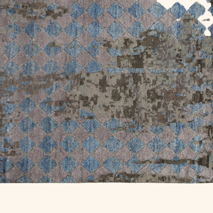 Transitional Wool Art Silk Blend Rug - 6'1" x 9'3"