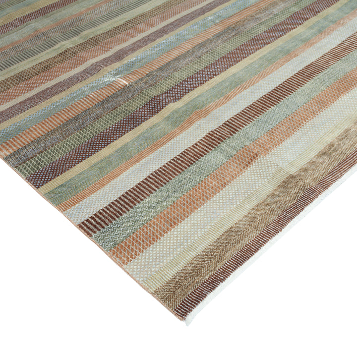Transitional Wool Art Silk Blend Rug - 9' x 11'10"