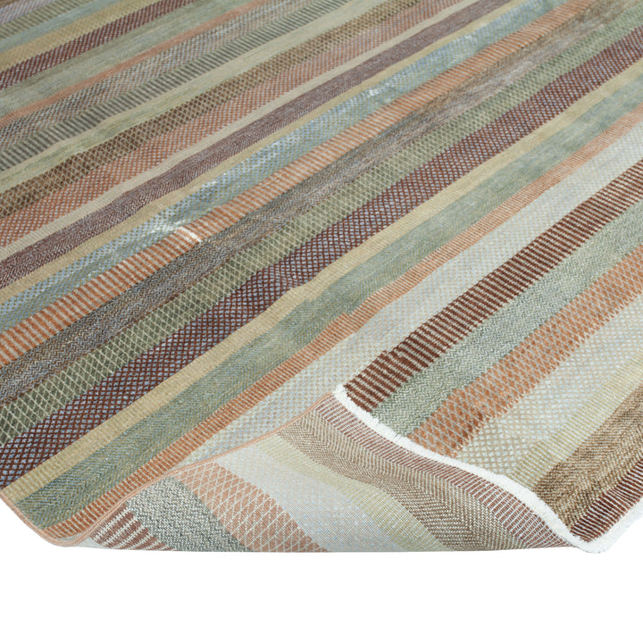 Transitional Wool Art Silk Blend Rug - 9' x 11'10"