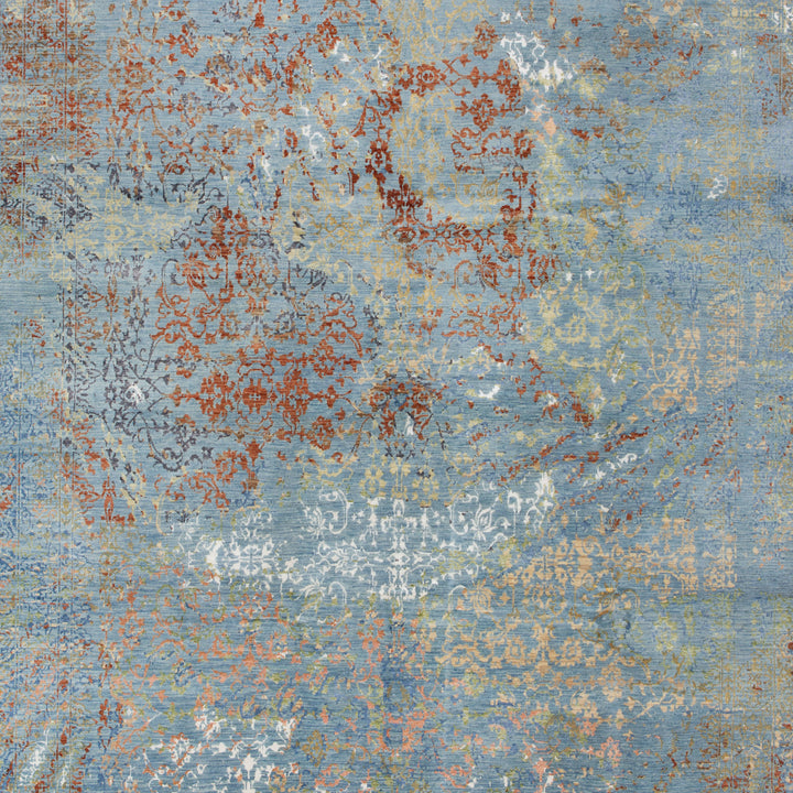 Transitional Wool Art Silk Blend Rug - 9'2" x 12'3"