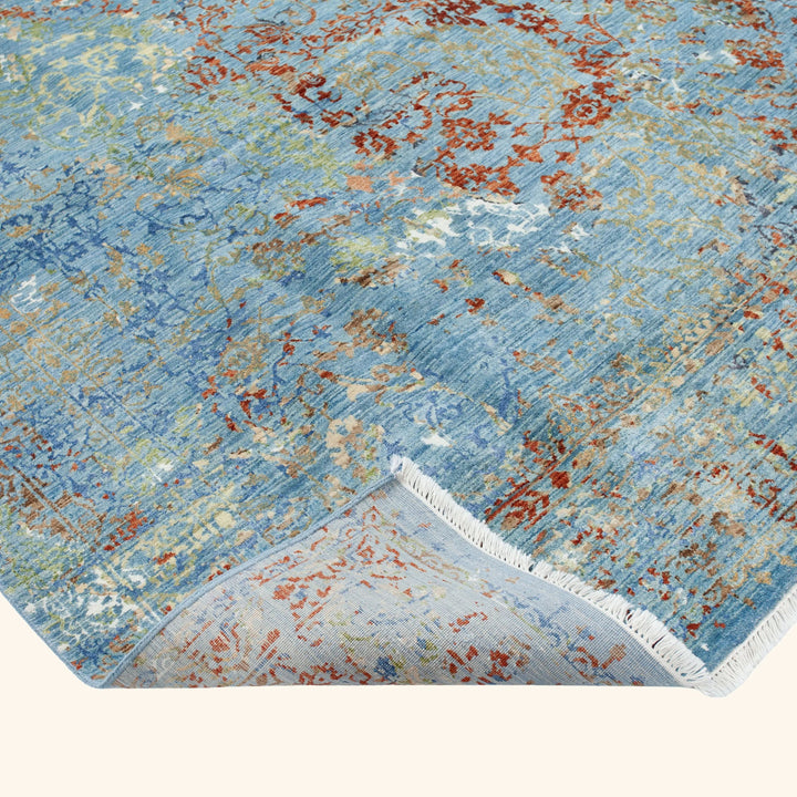 Transitional Wool Art Silk Blend Rug - 9'2" x 12'3"