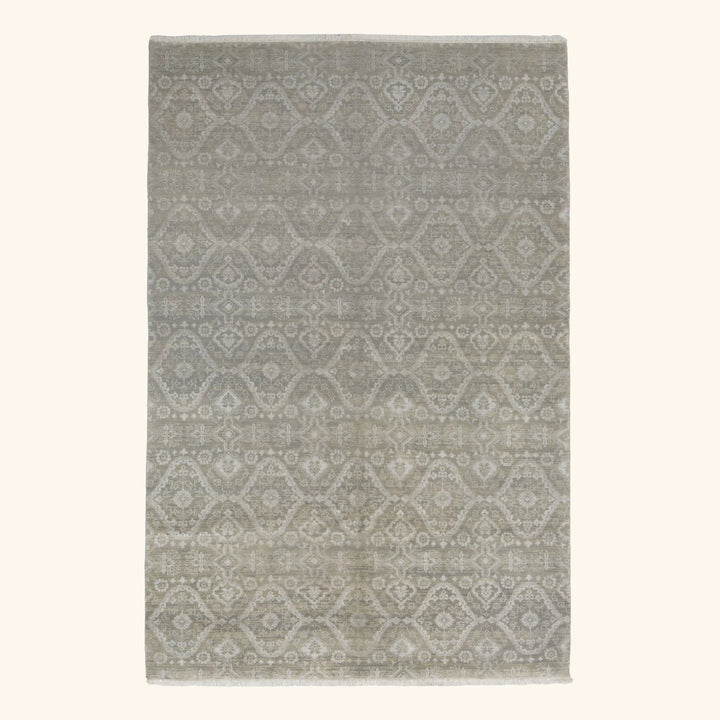 Transitional Art Silk Rug - 6'1" x 9'3"