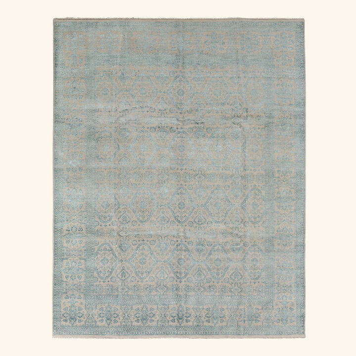Transitional Wool Art Silk Blend Rug - 8'1" x 10'