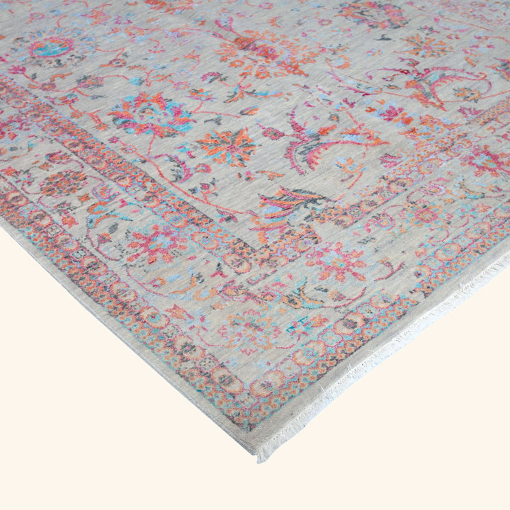 Transitional Wool Art Silk Blend Rug - 6'1" x 9'3"