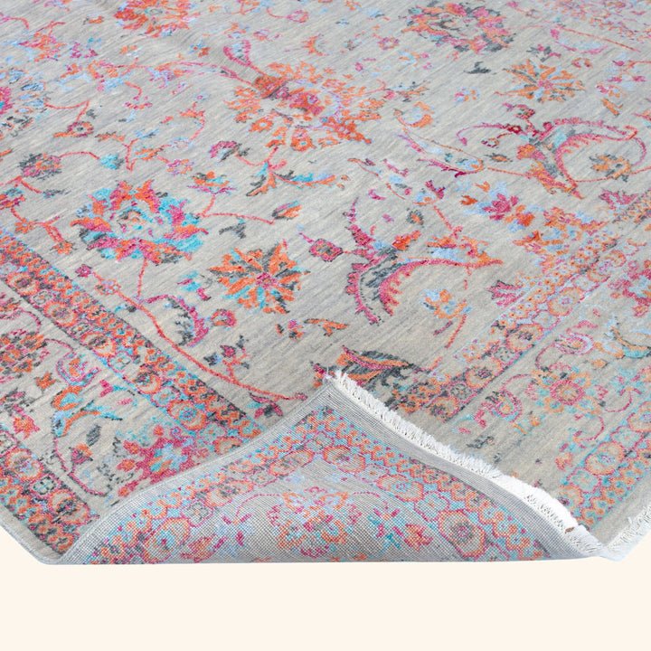 Transitional Wool Art Silk Blend Rug - 6'1" x 9'3"