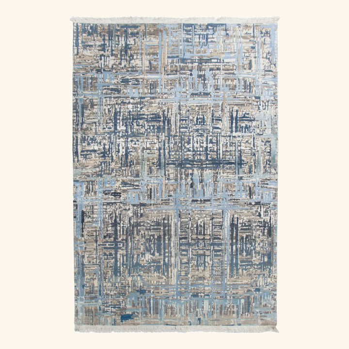 Transitional Wool Art Silk Blend Rug - 4'2" x 6'1"