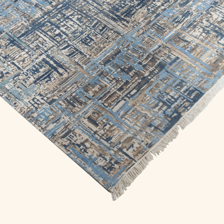 Transitional Wool Art Silk Blend Rug - 4'2" x 6'1"