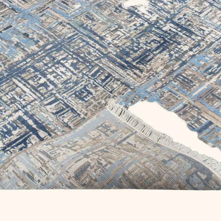 Transitional Wool Art Silk Blend Rug - 4'2" x 6'1"