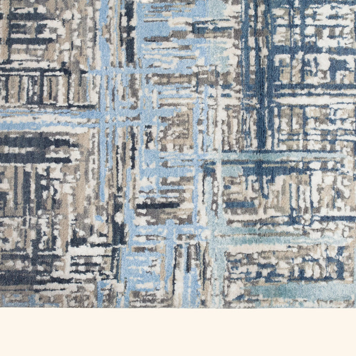 Transitional Wool Art Silk Blend Rug - 4'2" x 6'1"