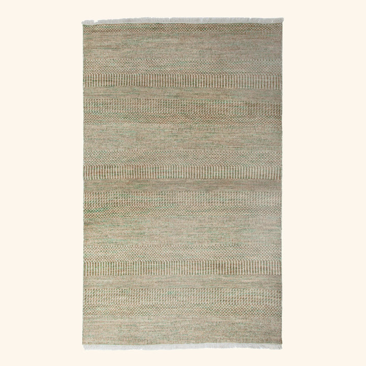 Transitional Wool Art Silk Blend Rug - 4'1" x 6'4"