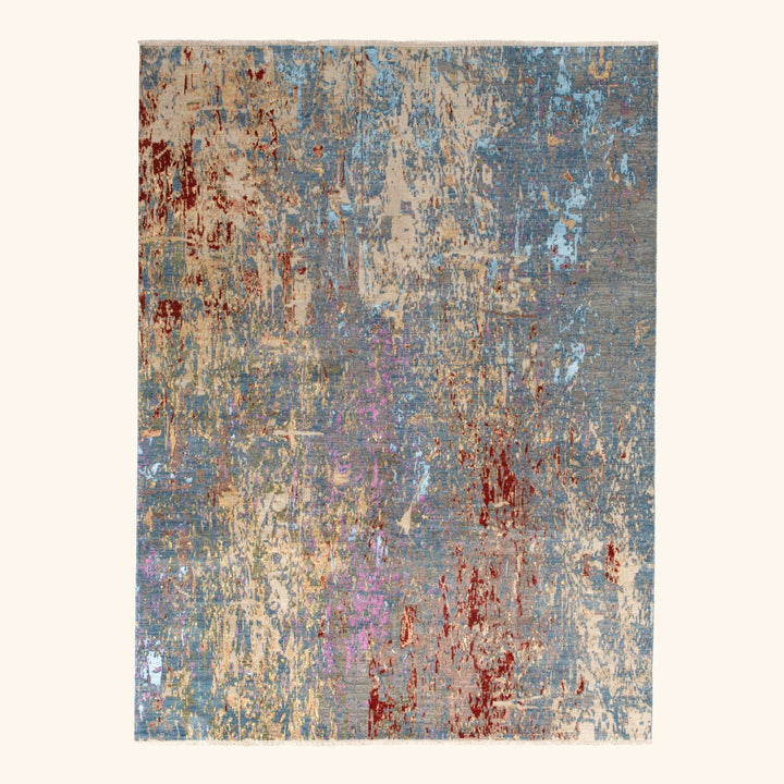 Transitional Wool Art Silk Blend Rug - 9' x 12'1"