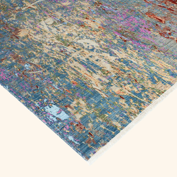 Transitional Wool Art Silk Blend Rug - 9' x 12'1"