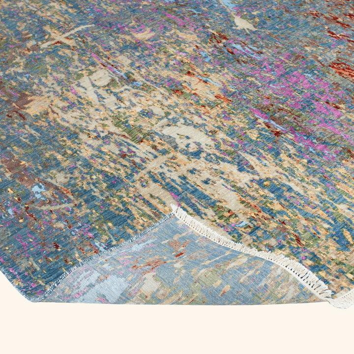 Transitional Wool Art Silk Blend Rug - 9' x 12'1"