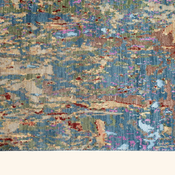Transitional Wool Art Silk Blend Rug - 9' x 12'1"