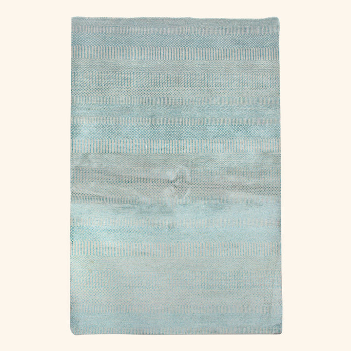 Transitional Wool Art Silk Blend Rug - 4'1" x 6'