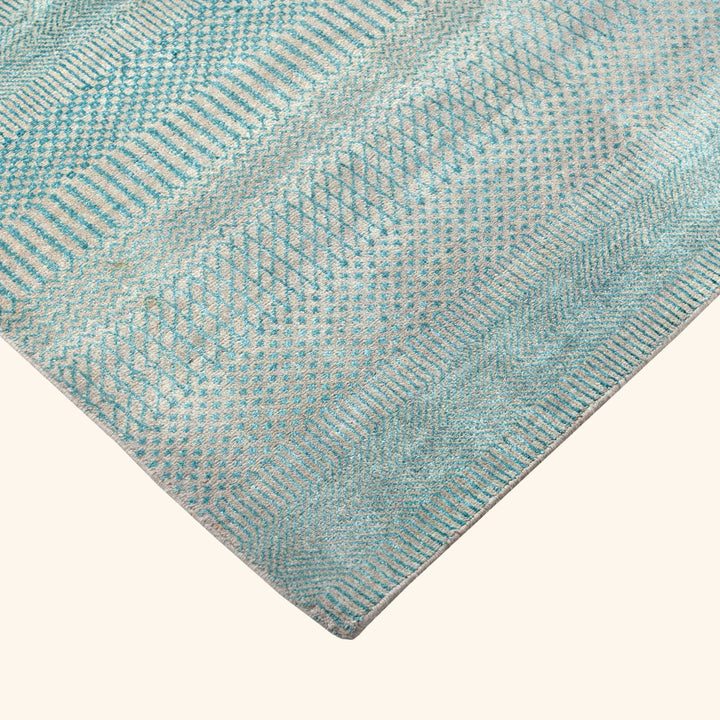 Transitional Wool Art Silk Blend Rug - 4'1" x 6'