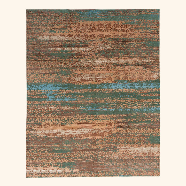 Transitional Wool Art Silk Blend Rug - 7'10" x 10'4"