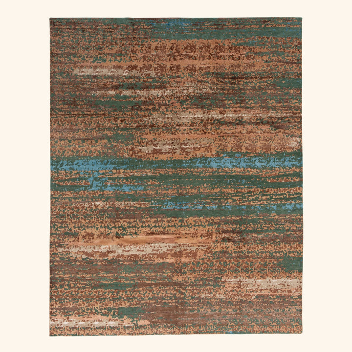Transitional Wool Art Silk Blend Rug - 7'10" x 10'4"