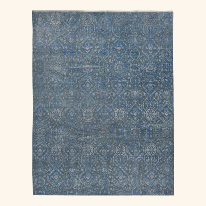 Transitional Wool Art Silk Blend Rug - 8'2" x 10'4"