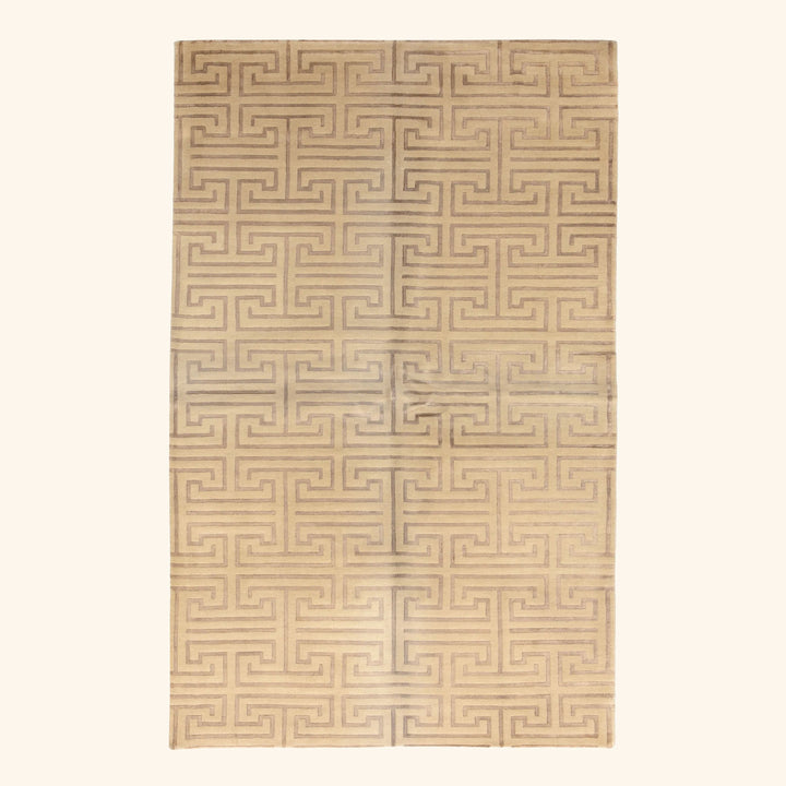Transitional Wool Art Silk Blend Rug - 5'1" x 8'2"