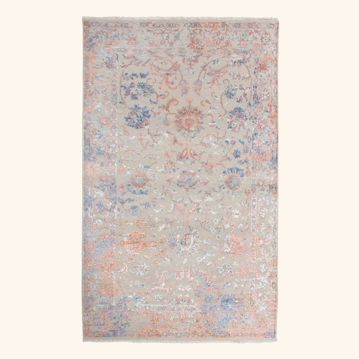 Transitional Wool Art Silk Blend Rug - 4' x 6'3"