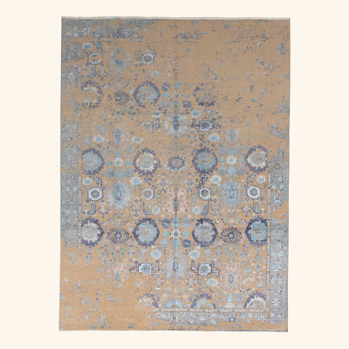 Transitional Wool Art Silk Blend Rug - 9'1" x 12'3"