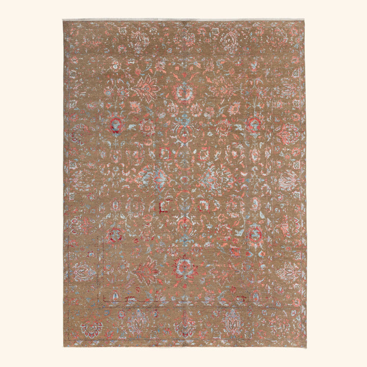 Transitional Wool Art Silk Blend Rug - 9'1" x 12'1"