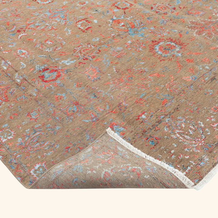 Transitional Wool Art Silk Blend Rug - 9'1" x 12'1"