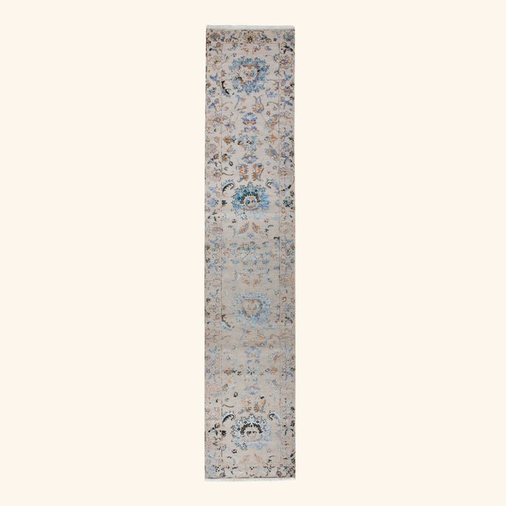 Transitional Wool Art Silk Blend Runner - 2'6" x 13'9"