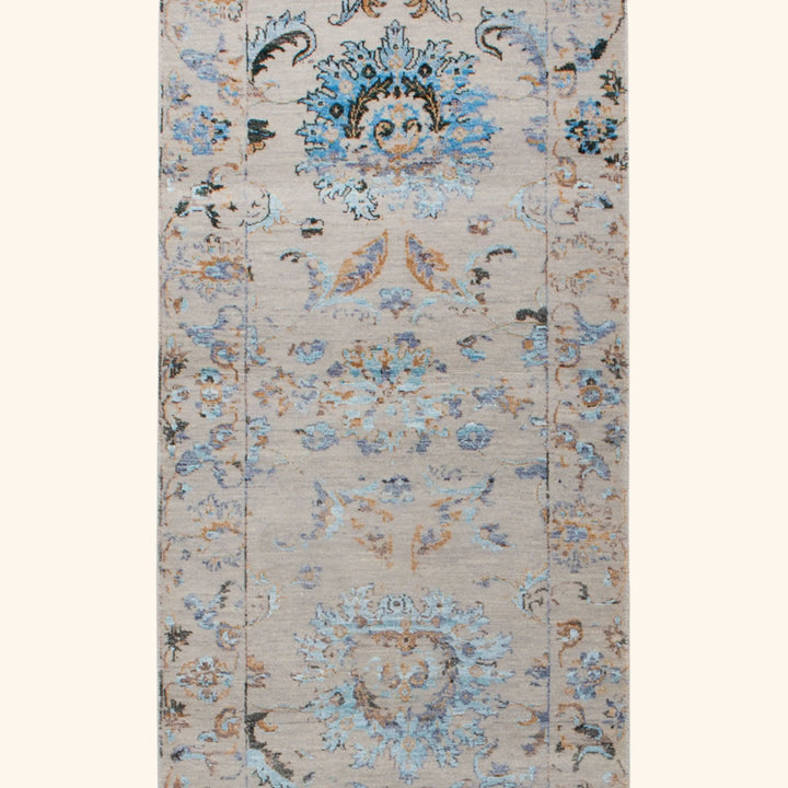 Transitional Wool Art Silk Blend Runner - 2'6" x 13'9"