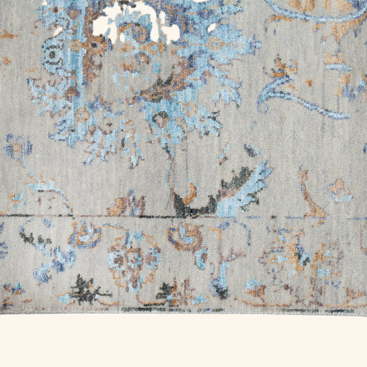 Transitional Wool Art Silk Blend Runner - 2'6" x 13'9"