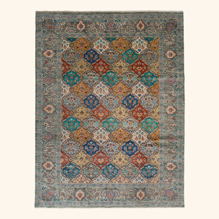 Transitional Wool Art Silk Blend Rug - 9'4" x 12'2"