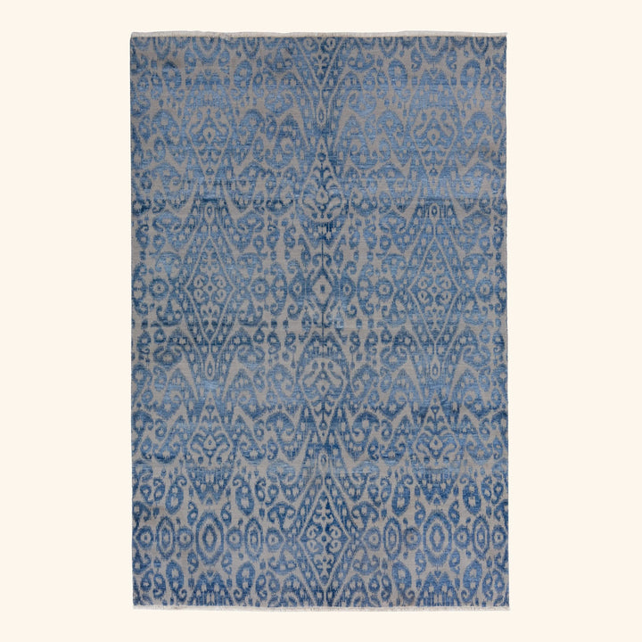 Transitional Wool Art Silk Blend Rug - 6'1" x 9'3"