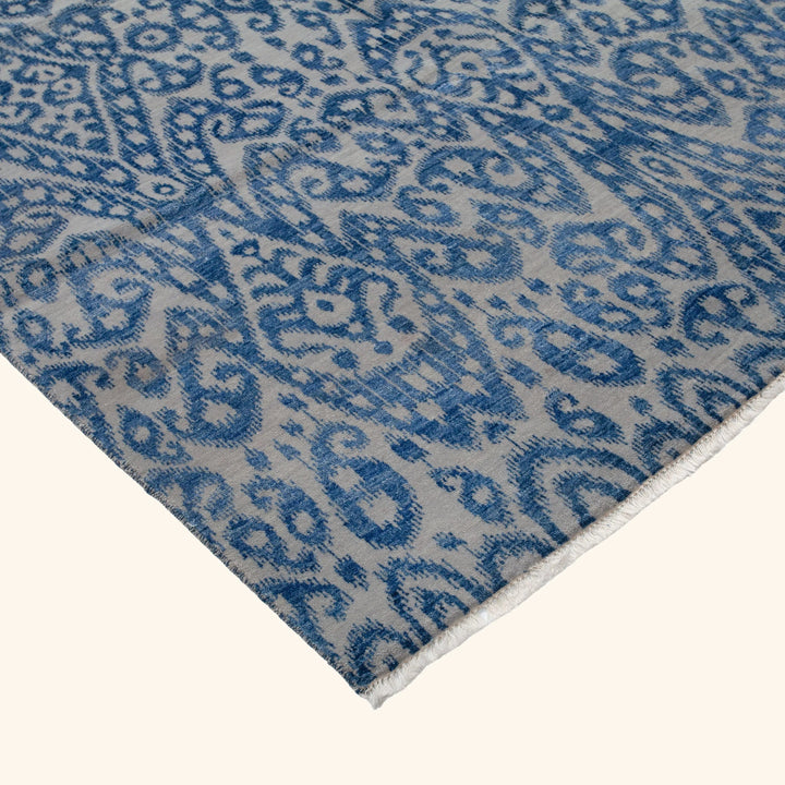 Transitional Wool Art Silk Blend Rug - 6'1" x 9'3"