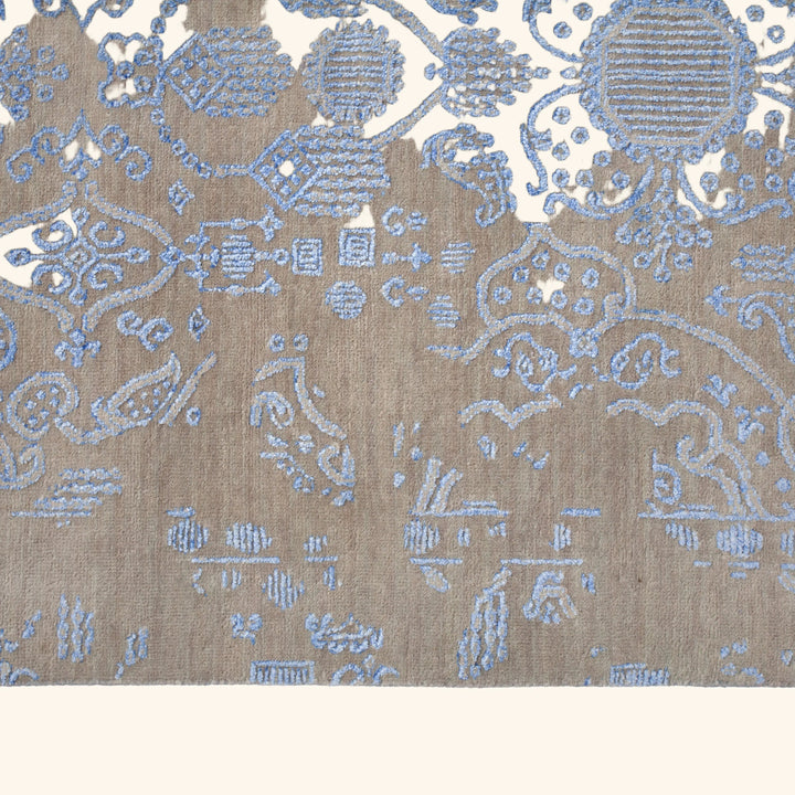 Transitional Wool Art Silk Blend Rug - 8'1" x 10'