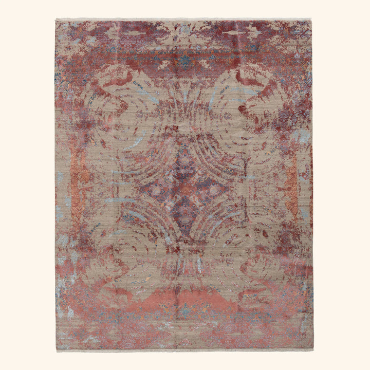 Transitional Wool Art Silk Blend Rug - 8'2" x 10'1"