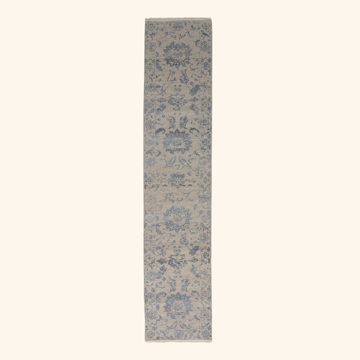 Transitional Wool Art Silk Blend Runner - 2'7" x 13'10"